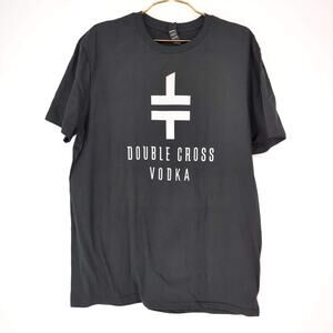 Double Cross Vodka Black with White Logo Unisex Men's Tee/T-shirt - Size XL -New